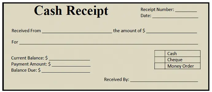 Cash receipt